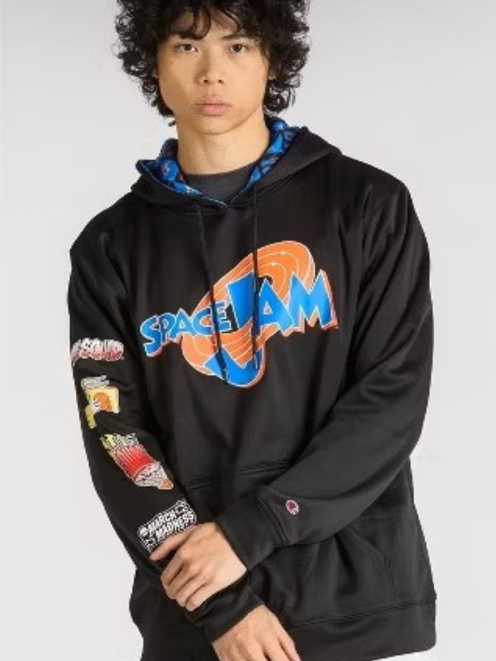 Champion x Space Jam Black Graphic Hoodie